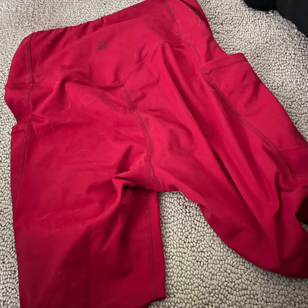 Red biker shorts